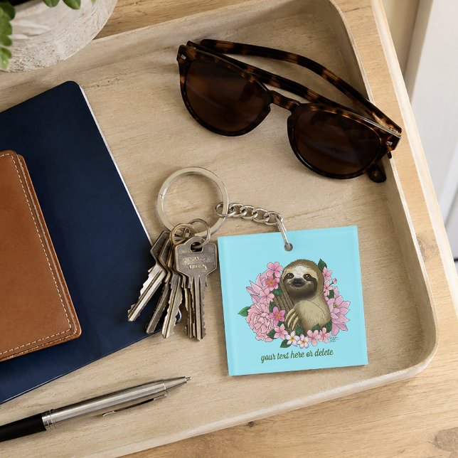 Porte-clefs Fleurs roses parentes (Créateur téléchargé)