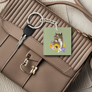 Porte-clefs Fleurs sauvages Couguar Lion de montagne Puma 