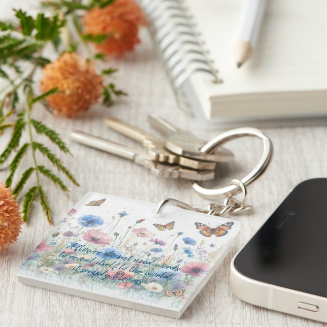 Porte-clefs Fleurs sauvages et devis (Devant Droit)