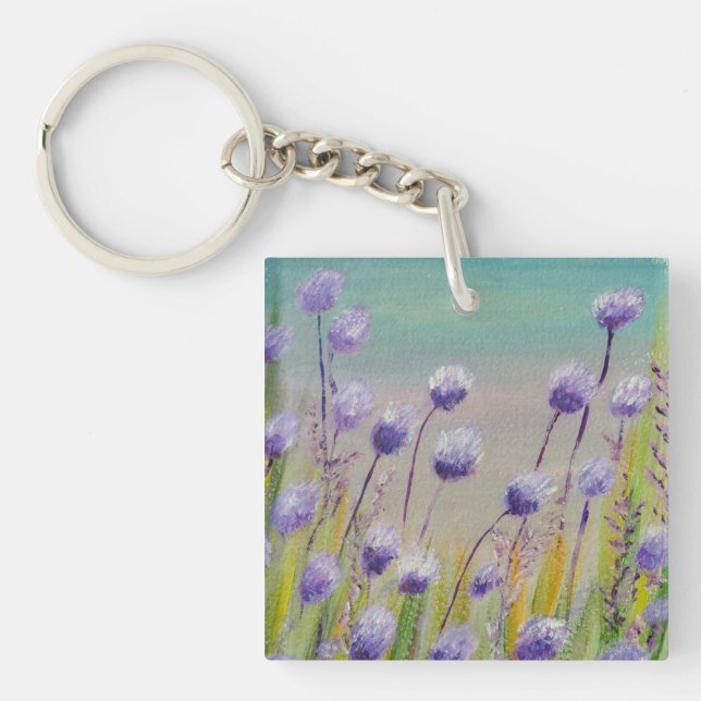 Porte-clefs Fleurs sauvages violets (Devant)