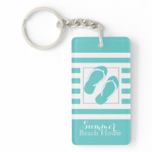 Flip Flops Aqua Stripe Beach House