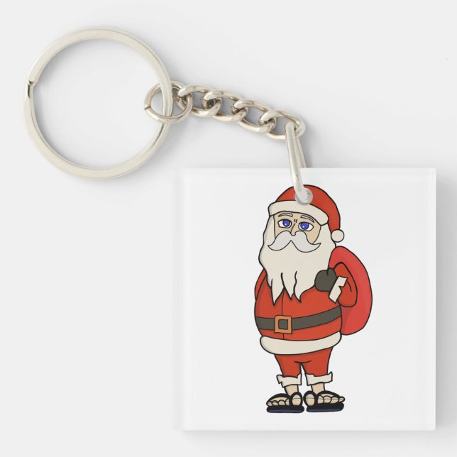 Porte-clefs Flip Flops de Noël du Père Noël (Devant)