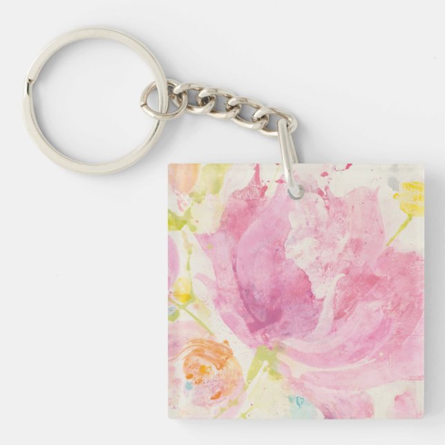 Porte-clefs Floral abstrait de ressort (Devant)