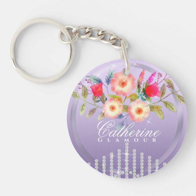 Porte-clefs Floral Chic Purple (Devant)