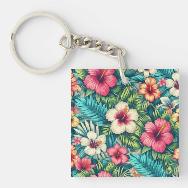 Porte-clefs Floral hawaïen/tropical (Devant)
