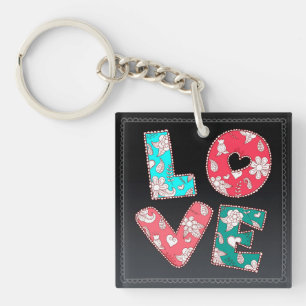 Porte-clefs Floral LOVE - Joli cadeau Porte - clé à motifs