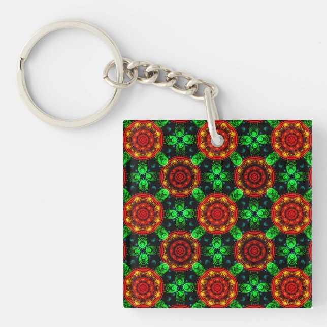 Porte-clefs Floral Modern Boho Elegant Abstract Pattern #504 (Devant)
