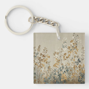 Porte-clefs floral prairie ambre