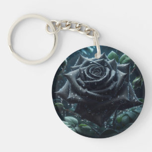 Porte-clefs Floral Rose noir
