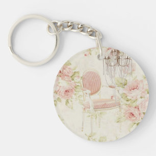 Porte-clefs Floral rose Vintage Budoir