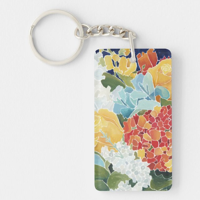 Porte-clefs Florals II de minuit (Devant)