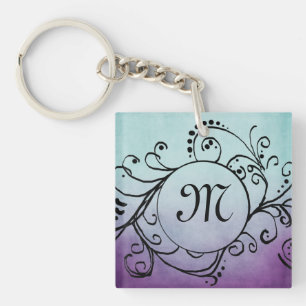 Porte-clefs Flore rustique Turquoise et violet de Bohême
