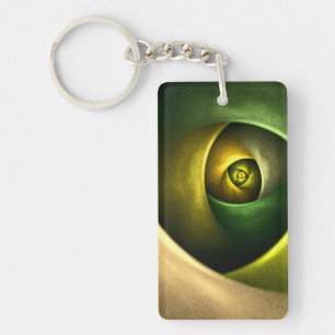 Porte-clefs Flore verte Florale moderne Art Abstrait Motif #23