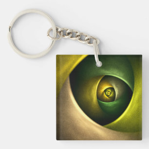 Porte-clefs Flore verte Florale moderne Art Abstrait Motif #23
