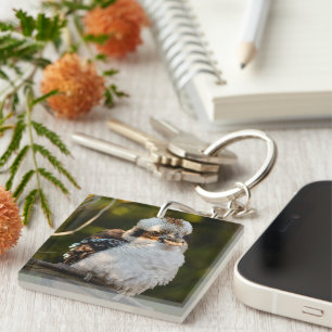 Porte-clefs Fluffed up riant kookaburra