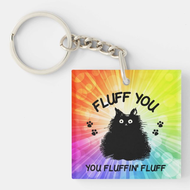 Porte-clefs Fluffin Vous Fluffin Fluff Kitty Chat (Devant)