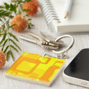 Porte-clefs Flux de soleil vibrant - Formes d'art abstrait mod