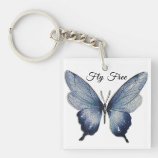 Porte-clefs Fly Free – Conception Artistique Papillon Bleu