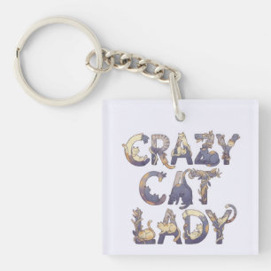 Porte-clefs Folle de chats