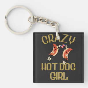 Porte-clefs Folle fille hot dog