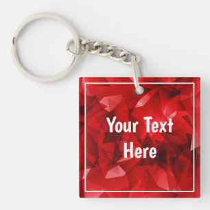 Porte-clefs Fond de cristal géométrique abstrait rouge