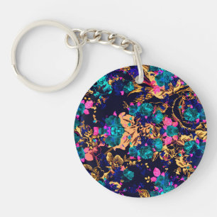 Porte-clefs Fond de fleurs abstraites chic mignonnes