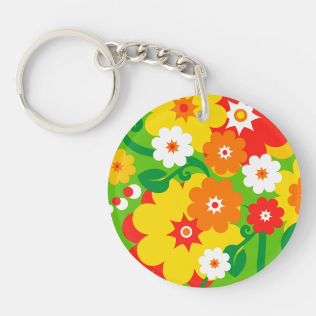 Porte-clefs Fond d'écran Funky Flower Power (Devant)