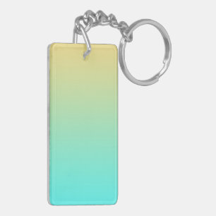 Porte-clefs Fond dégradé pastel turquoise jaune