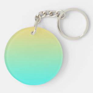 Porte-clefs Fond dégradé pastel turquoise jaune