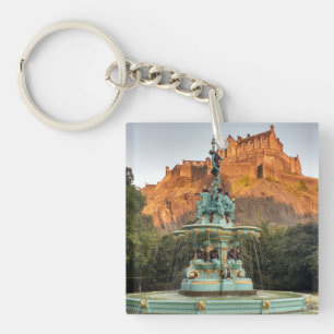 Porte-clefs Fontaine du château d'Édimbourg Princes Street Gar