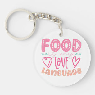 Porte-clefs Food Is My Love Language - Retro Food Lover Chef C
