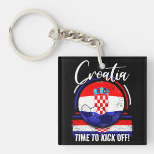 Porte-clefs Football Croatie Drapeau, Football Vintage Retro