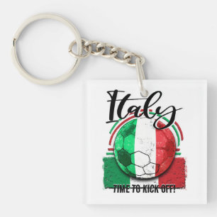 Porte-clefs Football Italie Drapeau, Football Italien Rétro