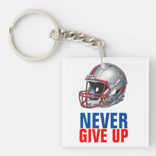 Porte-clefs Football Motivationnel Ne jamais abandonner 