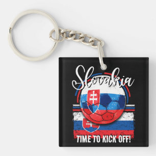 Porte-clefs Football Slovaquie Drapeau, balle de football en d