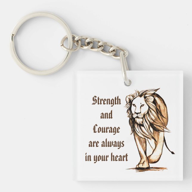 Porte-clefs Force et courage (Devant)