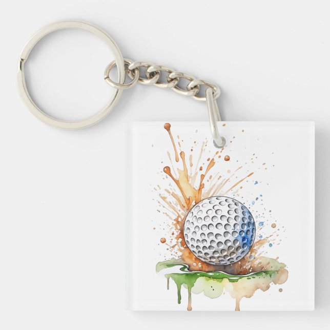 Porte-clefs Fore-ever sur la balle de golf verte  (Devant)