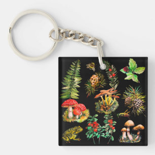 Porte-clefs Forêt, champignons sauvages