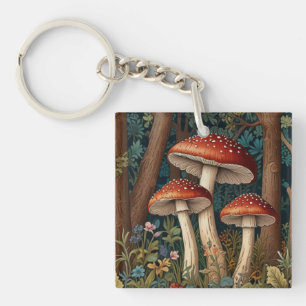 Porte-clefs Forêt de champignons rétro