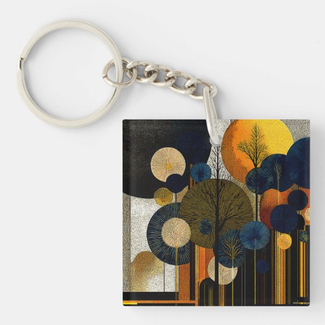 Porte-clefs Forêt de minuit sur la planète Mercure #1      (Devant)