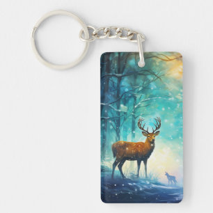 Porte-clefs Forêt enneigée magique Art-82109