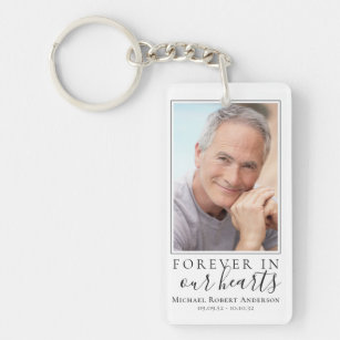 Porte-clefs Forever in Our Hearts Photo Sympathy Memorial