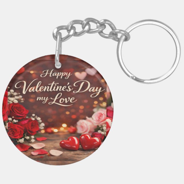 Porte-clefs 'Forever Your Valentine' Acrylic Keychain (Dos gauche)