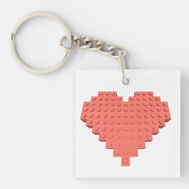 Porte-clefs Forme cardiaque Valentines (Devant)