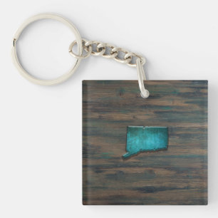 Porte-clefs Forme de Connecticut Turquoise rustique