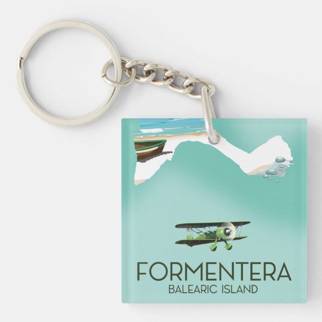 Porte-clefs Formentera Baléares Carte Carte poster voyage (Devant)