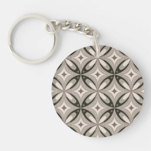 Porte-clefs Formes circulaires rétro beige et marron
