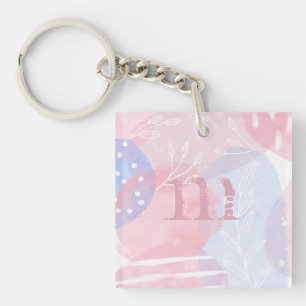 Porte-clefs Formes d'aquarelle bleues et bleues Abstraites