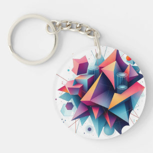 Porte-clefs Formes géométriques Abstraites futuristes avec Gra