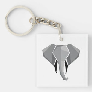 Porte-clefs Formes simples Géométrie Tête d'éléphant